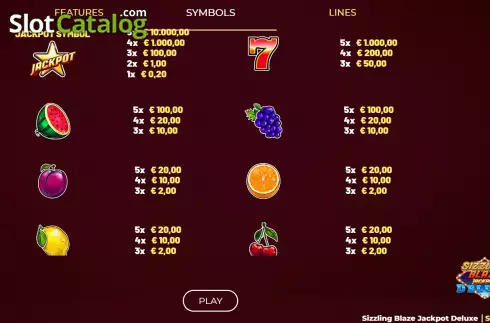 Скрин8. Sizzling Blaze Jackpot Deluxe слот