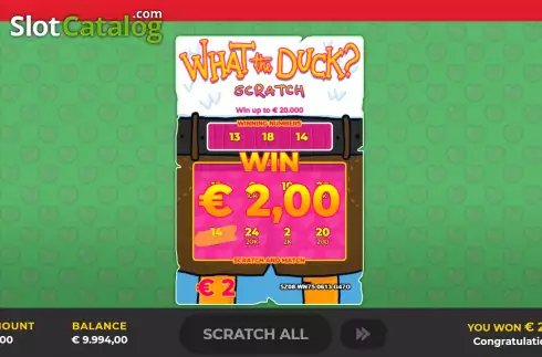 Скрин3. What The Duck? Scratch слот