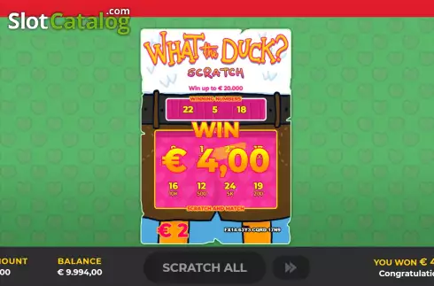 Скрин4. What The Duck? Scratch слот