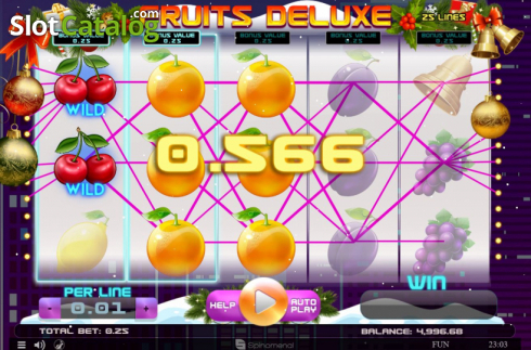 Скрин5. Fruits Deluxe Christmas Edition слот