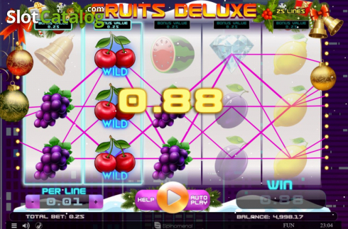 Скрин6. Fruits Deluxe Christmas Edition слот