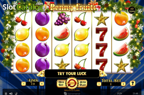 Скрин2. Penny Fruits Christmas Edition слот
