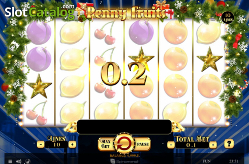 Скрин3. Penny Fruits Christmas Edition слот
