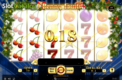 Скрин5. Penny Fruits Christmas Edition слот