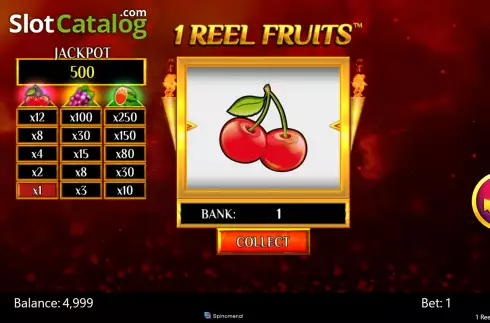 Скрин3. 1 Reel Fruits слот