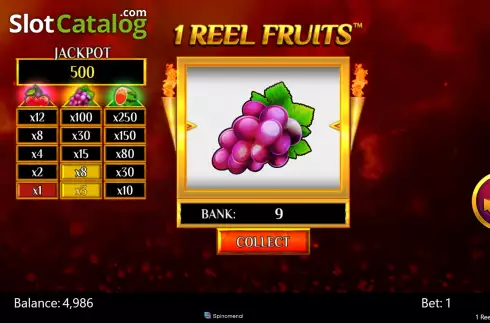 Скрин4. 1 Reel Fruits слот