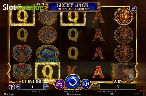 Скрин4. Lucky Jack Tut's Treasure слот