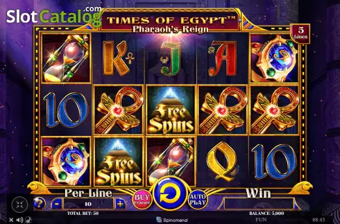 Скрин2. Times of Egypt - Pharaoh's Reign слот