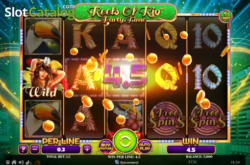 Скрин3. Reels Of Rio - Party Time слот