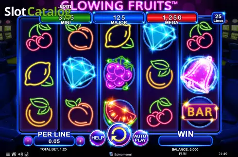 Скрин2. Glowing Fruits слот