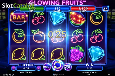 Скрин3. Glowing Fruits слот