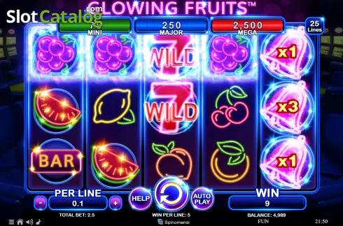 Скрин4. Glowing Fruits слот