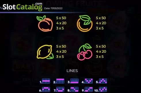 Скрин8. Glowing Fruits слот