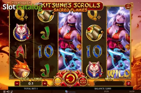 Скрин2. Kitsune's Scrolls Sacred Flames слот