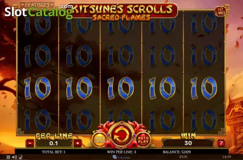 Скрин3. Kitsune's Scrolls Sacred Flames слот