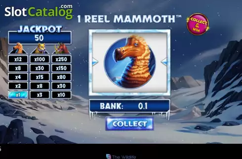 Скрин3. 1 Reel Mammoth слот