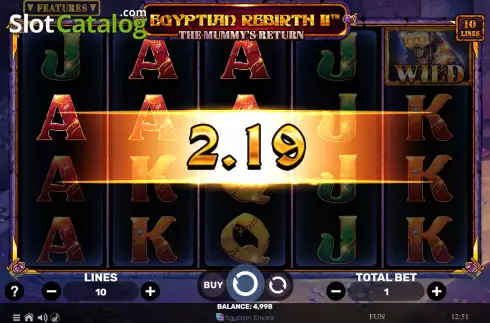 Скрин3. Egyptian Rebirth II: The Mummy's Return слот