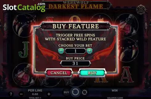 Скрин5. Werewolf Darkest Flame слот