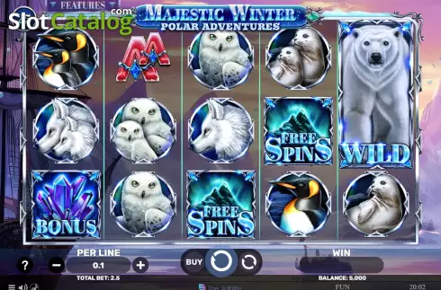 Скрин2. Majestic Winter - Polar Adventures слот