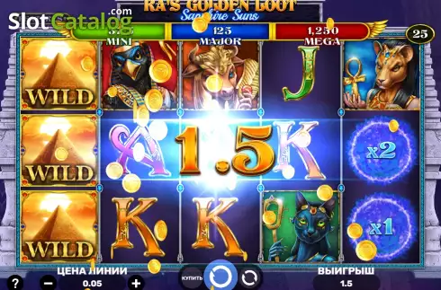 Скрин3. Ra's Golden Loot - Sapphire Suns слот