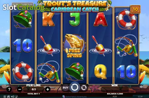 Скрин2. Trout's Treasure Caribbean Catch слот