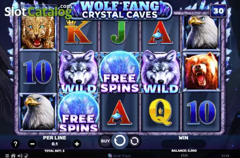 Скрин2. Wolf Fang - Crystal Caves слот