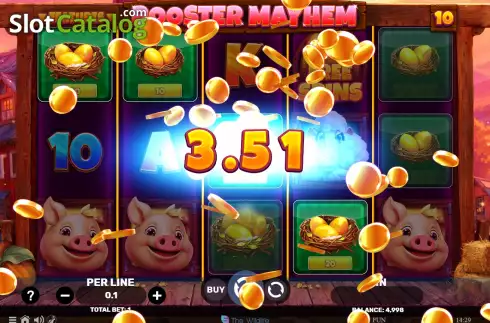 Скрин3. Rooster Mayhem слот