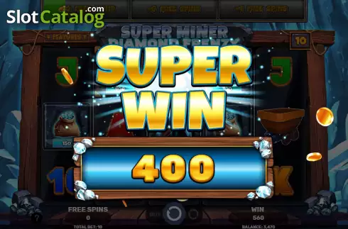 Скрин3. Super Miner - Diamond Frenzy слот