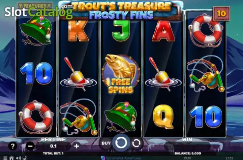 Скрин2. Trout's Treasure - Frosty Fins слот