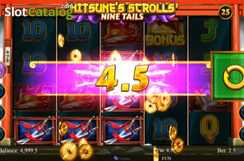 Скрин3. Kitsune's Scrolls Nine Tails слот