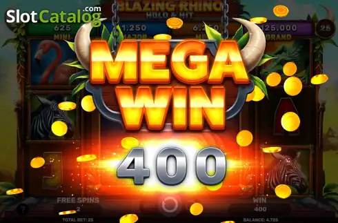 Скрин3. Blazing Rhino Hold & Hit слот