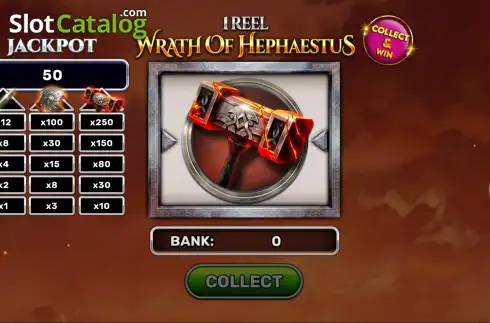Скрин2. 1 Reel - Wrath of Hephaestus слот