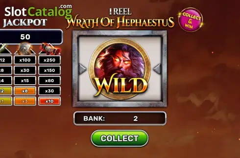 Скрин3. 1 Reel - Wrath of Hephaestus слот