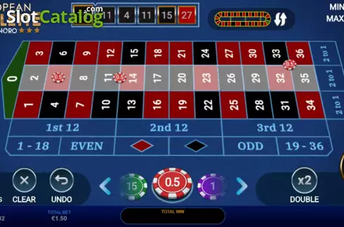 Скрин2. European Roulette (Spinoro) слот