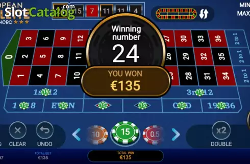 Скрин3. European Roulette (Spinoro) слот