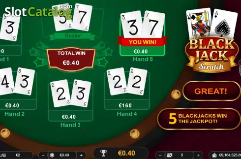 Скрин3. Black Jack Scratch (Spinoro) слот