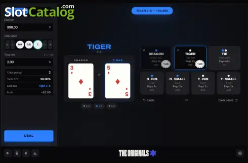 Скрин3. Dragon Tiger (Stake Originals) слот