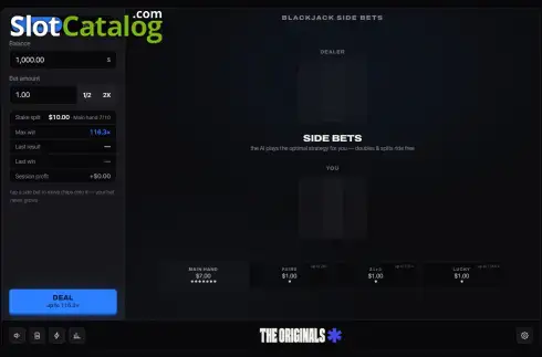 Скрин2. Blackjack Side Bets (Stake Originals) слот