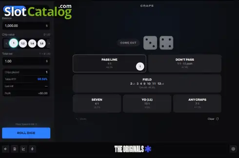 Скрин2. Craps (The Originals) слот