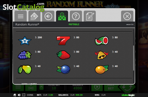 Скрин5. Random Runner (StakeLogic) слот