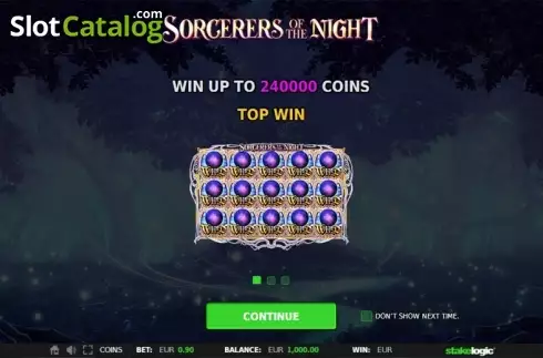 Скрин2. Sorcerers of the Night слот