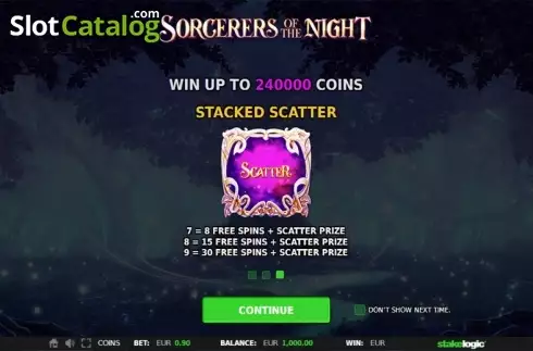 Скрин4. Sorcerers of the Night слот