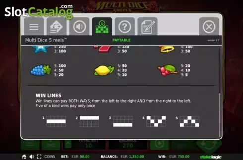 Скрин4. Multi Dice 5 Reels слот