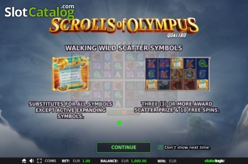 Скрин2. Scrolls of Olympus Quattro слот