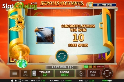Скрин7. Scrolls of Olympus Quattro слот