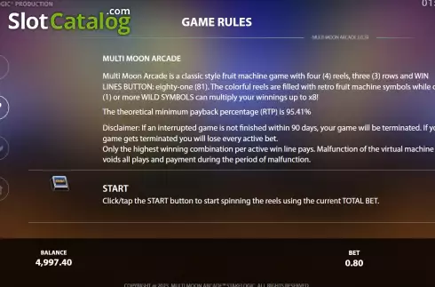 Скрин9. Multi Moon Arcade слот
