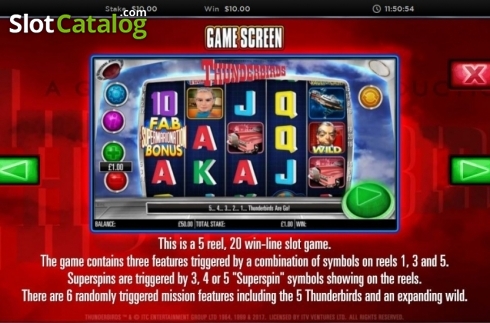 Скрин4. Thunderbirds (Storm Gaming) слот