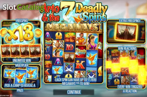 Скрин2. Arto & The 7 Deadly Spins Megaways слот