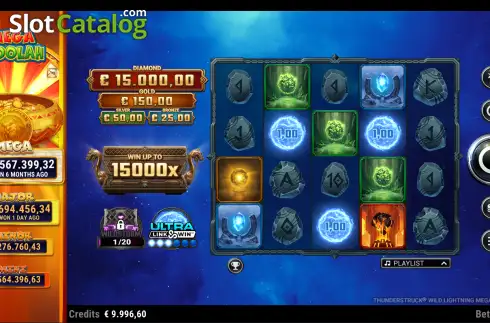 Скрин2. Thunderstruck Wild Lightning Mega Moolah слот