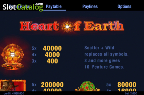 Скрин6. Heart of Earth слот
